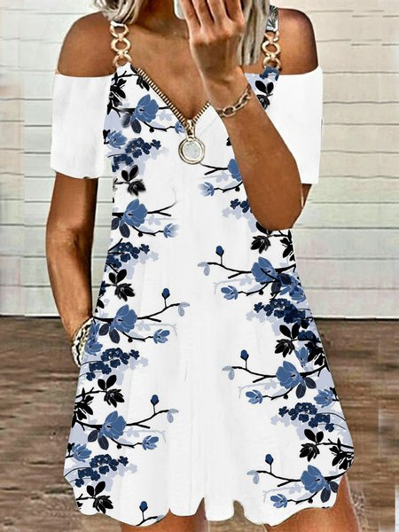 Metal decorative zipper floral print loose a-line dress middle skirt Plus Size, White, Dresses
Metal decorative zipper floral print loose a-line dress middle skirt Plus Size, White, Dresses