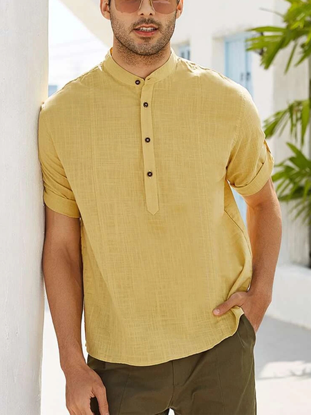 Cotton Linen Style American Casual Basic Versatile Linen Shirt, Yellow, Shirts & Blouse
Cotton Linen Style American Casual Basic Versatile Linen Shirt, Yellow, Shirts & Blouse