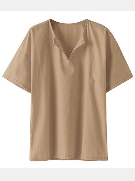 Men's Vintage Cotton Linen V-Neck Loose Short Sleeve Shirt, Khaki, Shirts & Blouse
Men's Vintage Cotton Linen V-Neck Loose Short Sleeve Shirt, Khaki, Shirts & Blouse