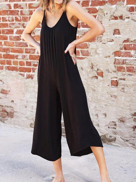 V Neck Cotton Blends Casual Jumpsuit & Romper, Black, Jumpsuits&Rompers
V Neck Cotton Blends Casual Jumpsuit & Romper, Black, Jumpsuits&Rompers