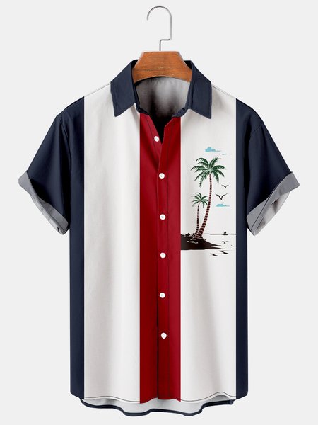 Mens Coconut Tree Print Casual Breathable Hawaiian Bowling Shirt, Red-blue, Men's Floral shirt
Mens Coconut Tree Print Casual Breathable Hawaiian Bowling Shirt, Red-blue, Men's Floral shirt