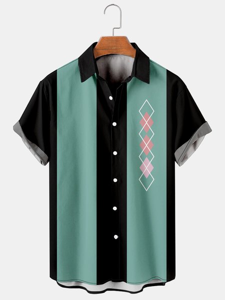 Mens Geometric Print Casual Breathable Short Sleeve Shirt, Black, Men's Floral shirt
Mens Geometric Print Casual Breathable Short Sleeve Shirt, Black, Men's Floral shirt