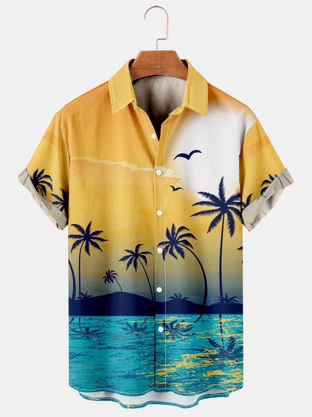 Men's Coconut Tree Print Casual Breathable Short Sleeve Hawaiian Shirt, Yellow, Men's Floral shirt
Men's Coconut Tree Print Casual Breathable Short Sleeve Hawaiian Shirt, Yellow, Men's Floral shirt