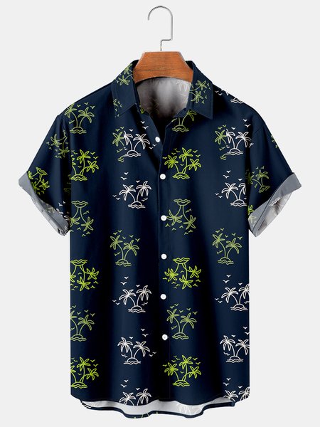 Men's Coconut Tree Print Casual Breathable Short Sleeve Hawaiian Shirt, Purplish blue, Men's Floral shirt
Men's Coconut Tree Print Casual Breathable Short Sleeve Hawaiian Shirt, Purplish blue, Men's Floral shirt