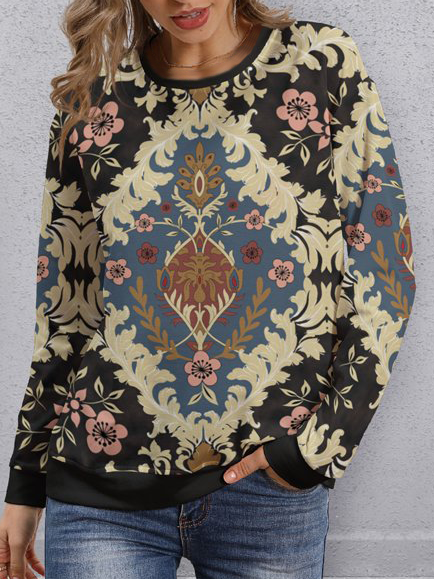 Ethnic Pattern Print Crew Neck Pullover Sweatshirt Loosen Sweatershirt, Black, Sweatshirts & Hoodies
Ethnic Pattern Print Crew Neck Pullover Sweatshirt Loosen Sweatershirt, Black, Sweatshirts & Hoodies