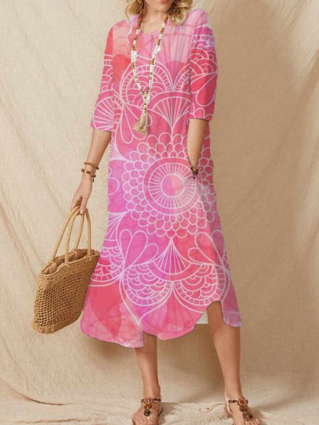 Ethnic Print Spring New Explosive Value Comfortable Ladies Dress, Multicolor, Midi Dresses
Ethnic Print Spring New Explosive Value Comfortable Ladies Dress, Multicolor, Midi Dresses