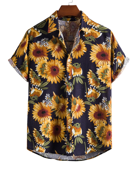 Cotton Linen Style Botanical Sunflower Print Lapel Cozy Linen Shirt, As picture, Shirts & Blouse
Cotton Linen Style Botanical Sunflower Print Lapel Cozy Linen Shirt, As picture, Shirts & Blouse