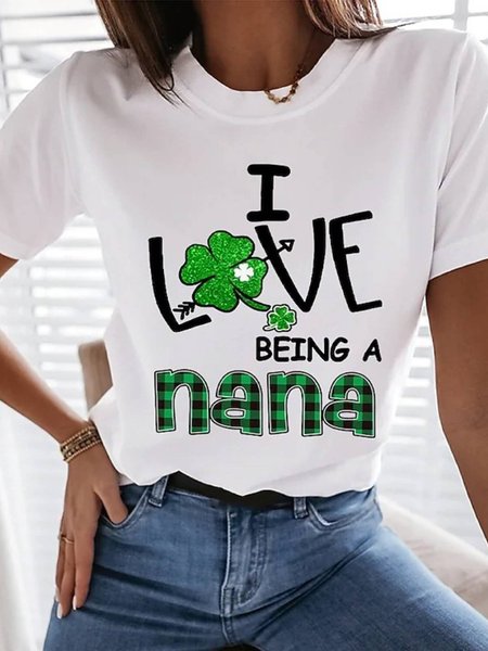 Casual Plants Short Sleeve T-Shirt, White, T-Shirts