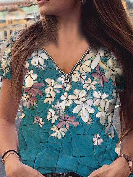 Floral Print Spring New Trend Designer Women's Casual Tops, Multicolor, T-Shirts
Floral Print Spring New Trend Designer Women's Casual Tops, Multicolor, T-Shirts