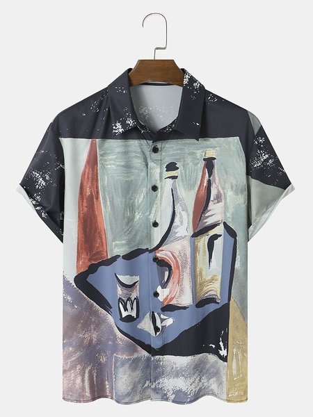 Mens Geometric Art Print Casual Breathable Hawaiian Short Sleeve Shirt, As picture, Men's Floral shirt
Mens Geometric Art Print Casual Breathable Hawaiian Short Sleeve Shirt, As picture, Men's Floral shirt