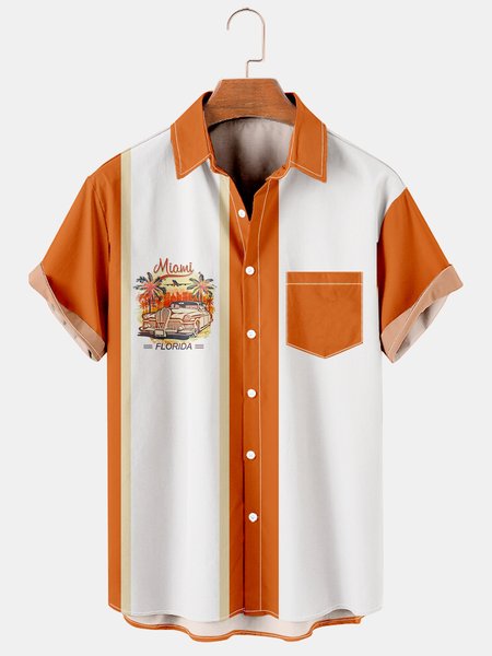Resort Style Hawaiian Series Coconut Tree And Car Elements Lapel Short-Sleeved Printed Shirt Top, As picture, Men's Floral shirt
Resort Style Hawaiian Series Coconut Tree And Car Elements Lapel Short-Sleeved Printed Shirt Top, As picture, Men's Floral shirt