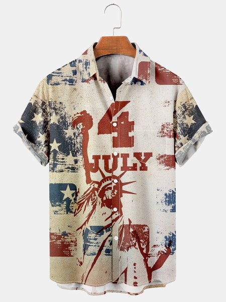Casual Style Culture Series Statue Of Liberty And Geometric Elements Lapel Short-Sleeved Printed Shirt Top, As picture, Men's Floral shirt
Casual Style Culture Series Statue Of Liberty And Geometric Elements Lapel Short-Sleeved Printed Shirt Top, As picture, Men's Floral shirt