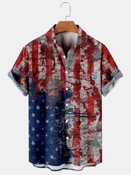 Casual Style Culture Series American Flag And Abstract Geometric Elements Lapel Short-Sleeved Printed Shirt Top, Multicolor, Men's Floral shirt
Casual Style Culture Series American Flag And Abstract Geometric Elements Lapel Short-Sleeved Printed Shirt Top, Multicolor, Men's Floral shirt