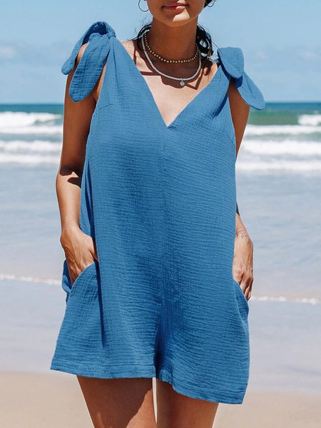 Casual Solid V neck Loosen Sleeveless Pocket Jumpsuit & Romper, Blue, Jumpsuits
Casual Solid V neck Loosen Sleeveless Pocket Jumpsuit & Romper, Blue, Jumpsuits
