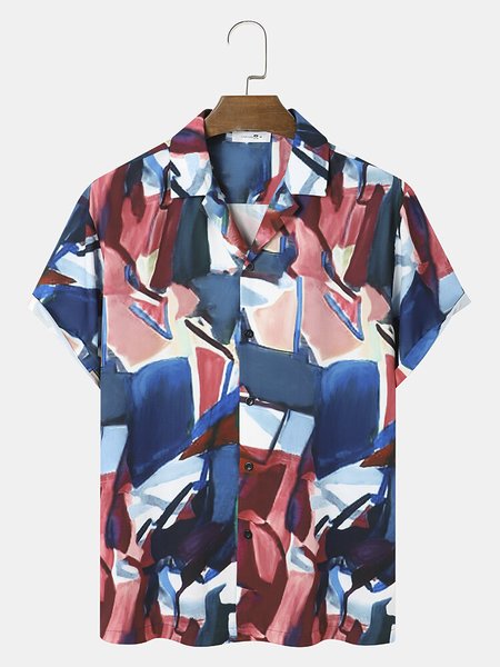 Mens Geometric Art Print Casual Breathable Hawaiian Short Sleeve Shirt, As picture, Men's Floral shirt
Mens Geometric Art Print Casual Breathable Hawaiian Short Sleeve Shirt, As picture, Men's Floral shirt