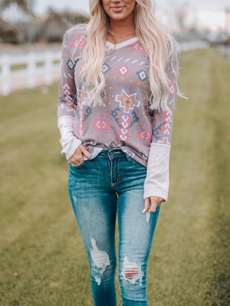 Tribal style printing spring new pop designer value women's long sleeved top, Multicolor, Long sleeve tops
Tribal style printing spring new pop designer value women's long sleeved top, Multicolor, Long sleeve tops