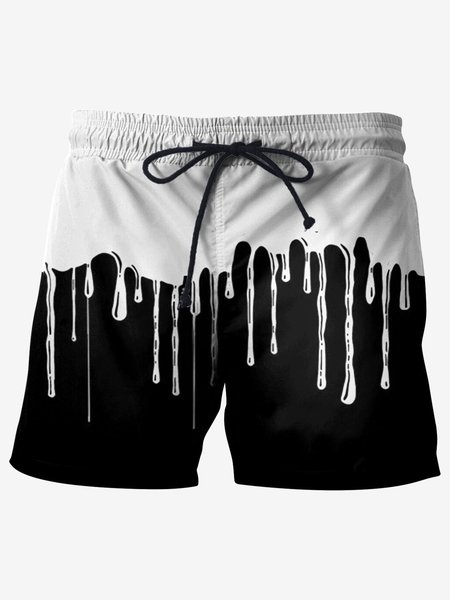 Abstract Graphic Men's Beach Shorts, As picture, Men's shorts