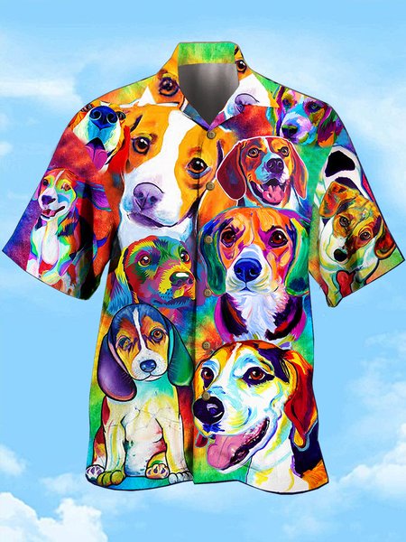 Mens Art Pet Print Casual Breathable Short Sleeve Shirt, As picture, Men's Floral shirt
Mens Art Pet Print Casual Breathable Short Sleeve Shirt, As picture, Men's Floral shirt