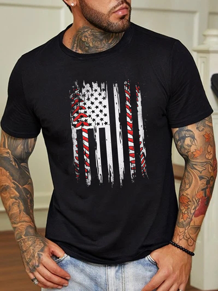 The American flag printing men leisure short sleeve T-shirt, Black, T-Shirts
The American flag printing men leisure short sleeve T-shirt, Black, T-Shirts