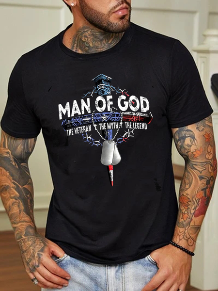 God Bless Veteran Cross Letter Print Men's Casual Short Sleeve T-Shirt, Black, Men's t-shirts
God Bless Veteran Cross Letter Print Men's Casual Short Sleeve T-Shirt, Black, Men's t-shirts