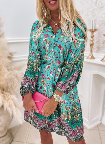 Loosen Vacation Floral V Neck Long Sleeve women Dress, Green, Dresses
Loosen Vacation Floral V Neck Long Sleeve women Dress, Green, Dresses