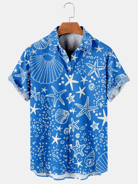 Mens Sea Life Print Casual Breathable Short Sleeve Hawaiian Shirts, Blue, Men's Floral shirt
Mens Sea Life Print Casual Breathable Short Sleeve Hawaiian Shirts, Blue, Men's Floral shirt