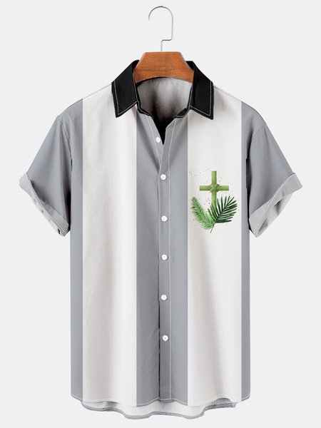 Mens Easter Cross Print Casual Breathable Short Sleeve Shirt, As picture, Men's Floral shirt
Mens Easter Cross Print Casual Breathable Short Sleeve Shirt, As picture, Men's Floral shirt