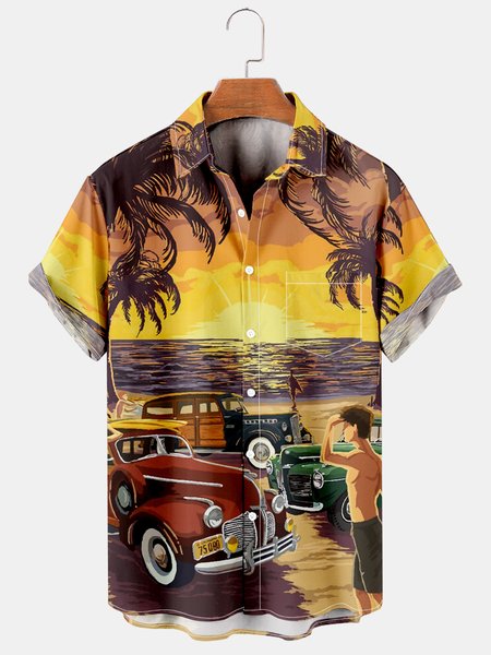 Mens Retro Cars Hawaii Print Casual Breathable Short Sleeve Hawaiian Shirts, Yellow, Men's Floral shirt
Mens Retro Cars Hawaii Print Casual Breathable Short Sleeve Hawaiian Shirts, Yellow, Men's Floral shirt
