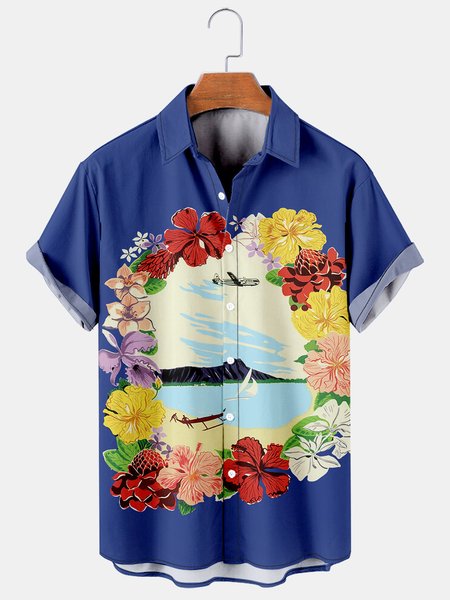 Mens Retro Hawaiian Poster Print Casual Breathable Short Sleeve Hawaiian Shirts, Blue, Men's Floral shirt
Mens Retro Hawaiian Poster Print Casual Breathable Short Sleeve Hawaiian Shirts, Blue, Men's Floral shirt