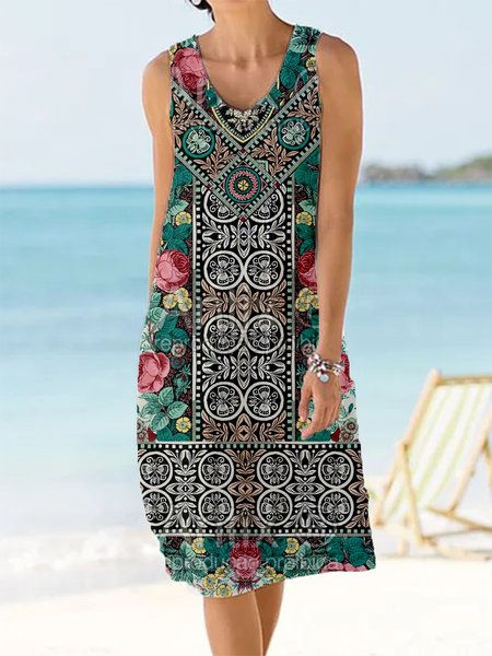 Tribal Print Casual Vacation Short Sleeve women Knee-length Dress, Green, Dresses
Tribal Print Casual Vacation Short Sleeve women Knee-length Dress, Green, Dresses