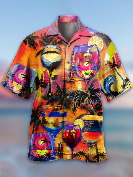 Men's Coconut Tree Print Casual Vacation Short Sleeve Hawaiian Shirt, Wine red, Men's Floral shirt
Men's Coconut Tree Print Casual Vacation Short Sleeve Hawaiian Shirt, Wine red, Men's Floral shirt