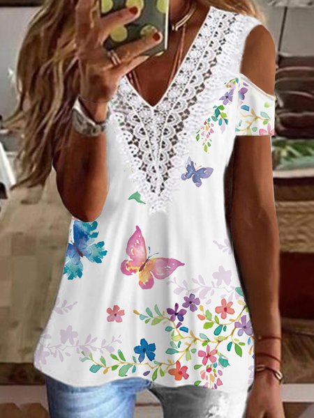 Butterfly print lace stitching spring new hot discount super nice casual ladies top, Multicolor, T-Shirts
Butterfly print lace stitching spring new hot discount super nice casual ladies top, Multicolor, T-Shirts