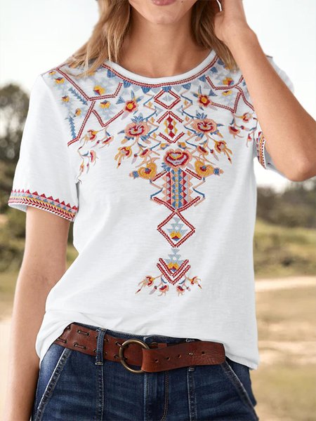 Tribal Regular Fit Crew Neck Cotton Blends Short Sleeve T-Shirt, White, T-Shirts
Tribal Regular Fit Crew Neck Cotton Blends Short Sleeve T-Shirt, White, T-Shirts