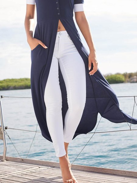 Plain Skinny Mid Waist Pants, White, Pants