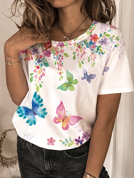 Floral Butterfly Print Spring New Hot Deals Super Good-looking Ladies T-Shirt Tops, Multicolor, T-Shirts
Floral Butterfly Print Spring New Hot Deals Super Good-looking Ladies T-Shirt Tops, Multicolor, T-Shirts