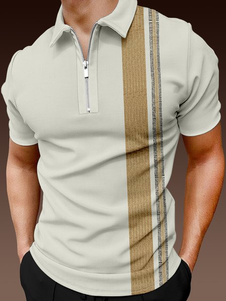 Casual Art Collection Geometric Striped Lapel Short Sleeve Polo Print Top, Apricot, Men's t-shirts
Casual Art Collection Geometric Striped Lapel Short Sleeve Polo Print Top, Apricot, Men's t-shirts