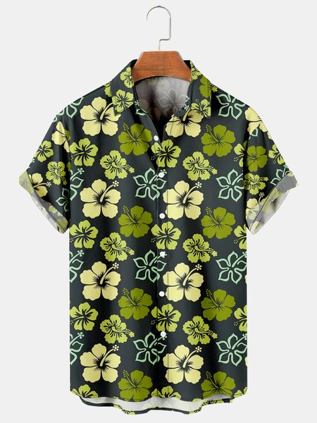 Men's Hibiscus Print Casual Breathable Hawaiian Short Sleeve Shirt, Green, Men's Floral shirt
Men's Hibiscus Print Casual Breathable Hawaiian Short Sleeve Shirt, Green, Men's Floral shirt