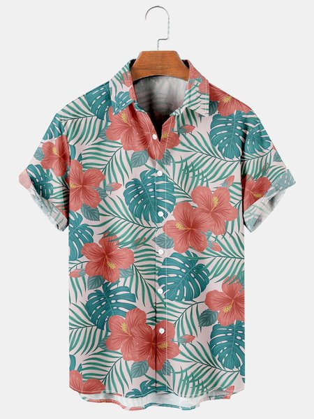 Men's Hibiscus Print Casual Breathable Hawaiian Short Sleeve Shirt, Cyan, Men's Floral shirt
Men's Hibiscus Print Casual Breathable Hawaiian Short Sleeve Shirt, Cyan, Men's Floral shirt