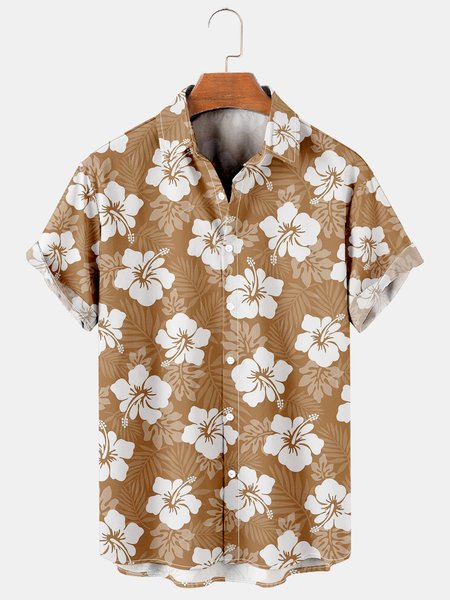 Men's Hibiscus Print Casual Breathable Hawaiian Short Sleeve Shirt, Khaki, Men's Floral shirt
Men's Hibiscus Print Casual Breathable Hawaiian Short Sleeve Shirt, Khaki, Men's Floral shirt