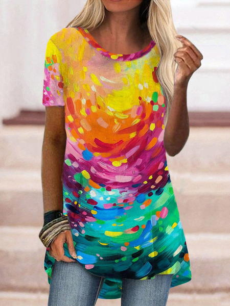 Graffiti Crew Neck Regular Fit Short Sleeve Tops, Multicolor, Shirts & Blouses
Graffiti Crew Neck Regular Fit Short Sleeve Tops, Multicolor, Shirts & Blouses