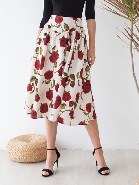 Summer A LineA Lightweight Floral Elegant Short Daily Skirt, White, Midi Skirts
Summer A LineA Lightweight Floral Elegant Short Daily Skirt, White, Midi Skirts