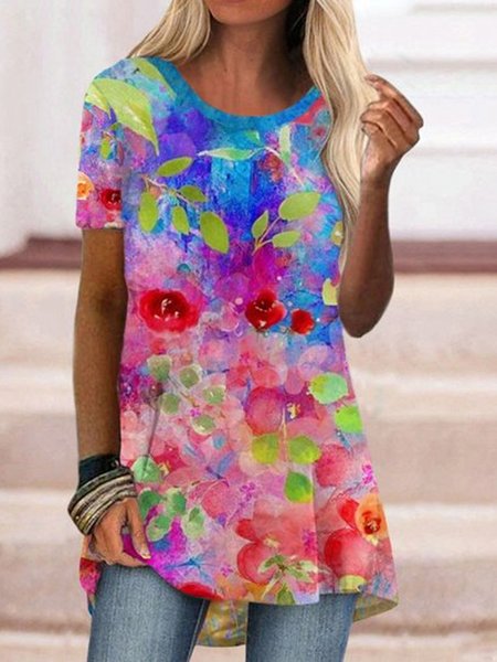 Rainbow gradient flower leaf color block print loose top T-shirt Plus Size, Multicolor, T-Shirts
Rainbow gradient flower leaf color block print loose top T-shirt Plus Size, Multicolor, T-Shirts