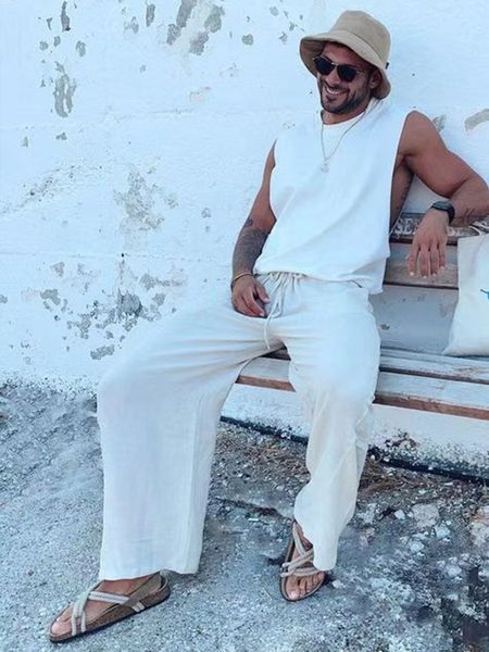 Cotton And linen Style American Casual Basic Wild linen Trousers, White, Men's pants
Cotton And linen Style American Casual Basic Wild linen Trousers, White, Men's pants