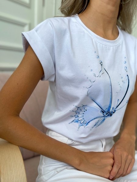 Butterfly print spring new explosion style super nice casual ladies T-shirt, White, T-Shirts
Butterfly print spring new explosion style super nice casual ladies T-shirt, White, T-Shirts