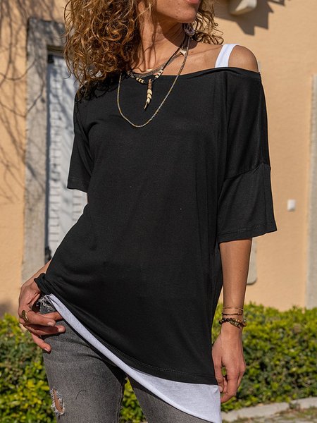 Plain no pattern holiday graduation season party black and white contrast loose top T-shirt Plus Size, Black-white, Tees & T-shirts
Plain no pattern holiday graduation season party black and white contrast loose top T-shirt Plus Size, Black-white, Tees & T-shirts