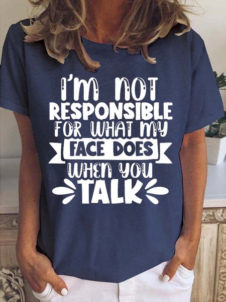 I'm Not Responsible For What My Face Does Women's Short Sleeve T-Shirt, Deep blue, T-shirts
I'm Not Responsible For What My Face Does Women's Short Sleeve T-Shirt, Deep blue, T-shirts