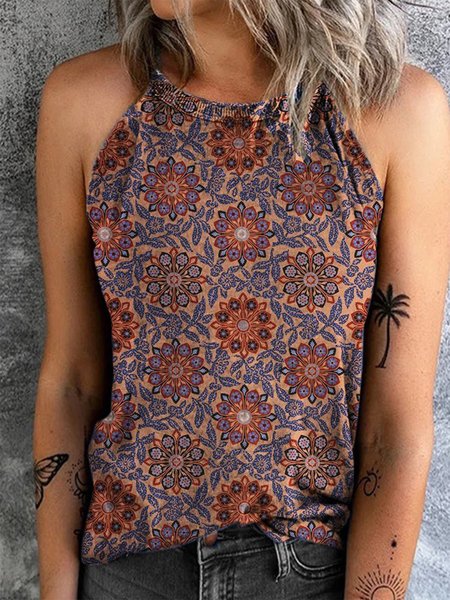 Halter Vacation Knit Tank, Multicolor, Tanks & Camis