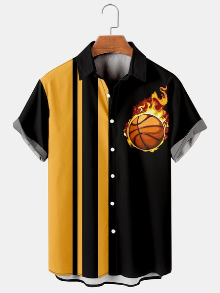 Mens Basketball Print Lapel Loose Short Sleeve Funky Hawaiian Shirts, Black, Men's Floral shirt
Mens Basketball Print Lapel Loose Short Sleeve Funky Hawaiian Shirts, Black, Men's Floral shirt