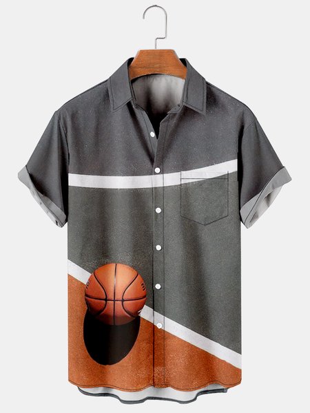 Mens Basketball Print Lapel Fit Chest Pocket Short Sleeve Funky Hawaiian Shirts, Gray, Men's Floral shirt
Mens Basketball Print Lapel Fit Chest Pocket Short Sleeve Funky Hawaiian Shirts, Gray, Men's Floral shirt