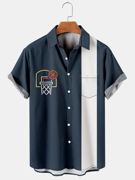 Mens Basketball Print Lapel Fit Chest Pocket Short Sleeve Funky Hawaiian Shirts, Blue, Men's Floral shirt
Mens Basketball Print Lapel Fit Chest Pocket Short Sleeve Funky Hawaiian Shirts, Blue, Men's Floral shirt
